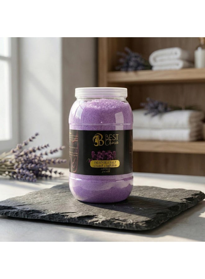 Best Choice Dead Sea Salt, Premium Natural Bath Salt, 5000g, Fine Crystals for Skin Body Hair Care and Relaxation (Lavender) - Image 1